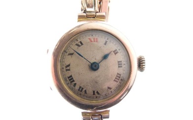 Early to mid 20th Century lady's 9ct gold wristwatch,...