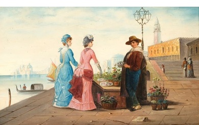 Emil Barbarini, Vienna 1855 - 1933 Vienna, attributed, Flower seller in Venice