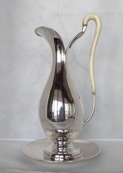 Ewer on stand- .800 silver - Miracoli - Milano- Italy - Mid 20th century