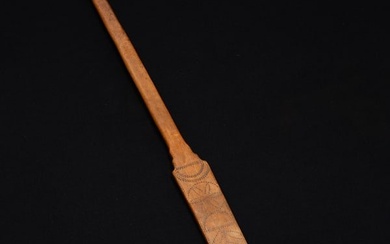 FINELY CARVED WOOD DISTAFF (SWIFT).