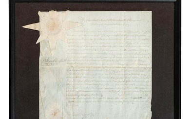 FRANKLIN, Benjamin (1706-1790). Document signed ("B. Franklin"), as President of the Supreme
