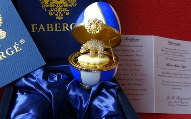Figure - House of Faberge - Imperial Egg - Surprise Egg - Boxed -Certificate of Authenticity - Gold finished