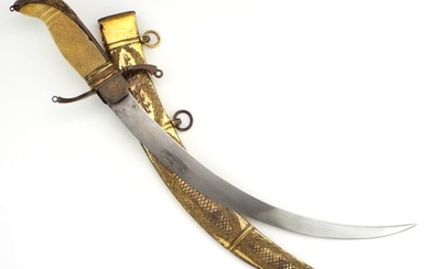Fine Quality Early 19 Century English Georgian Naval Dirk With Curved Blade