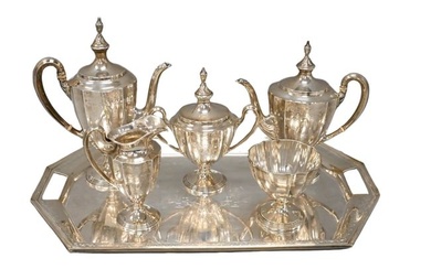 Five Piece Oxford Sterling Silver Tea and Coffee Set