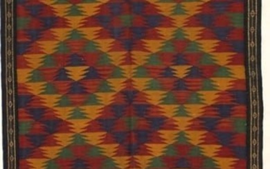 Flat Weave Tribal Design Reversible 4X12 Oriental Wide Runner Rug Wool Carpet