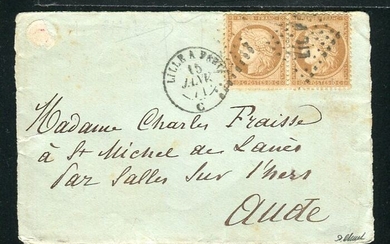 France 1871 - Pli confié from the balloon mail Le Vaucanson