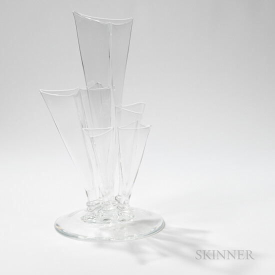 Frederick Carder for Steuben Large Six-Prong Glass Vase