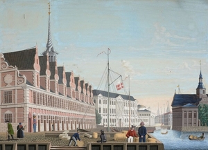 Frederik Christian Jakobsen KIAERSKOU Copenhague, 1805 - 1891 Vue de Copenhague avec la Bourse, Christianborg et Holmens Kirke