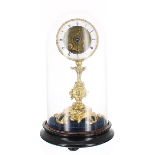 French ormolu two train pillar clock, the 3.5" white chapter...