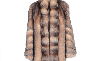Full Skin Crystal Fox Fur Coat by Giba Noblia of Beverly Hills