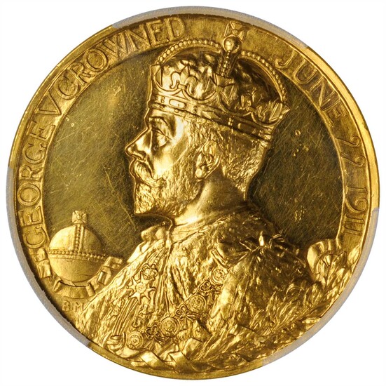 GREAT BRITAIN. George V & Mary Coronation Gold Medal, 1911. London Mint. PCGS SPECIMEN-61 Gold Shield.