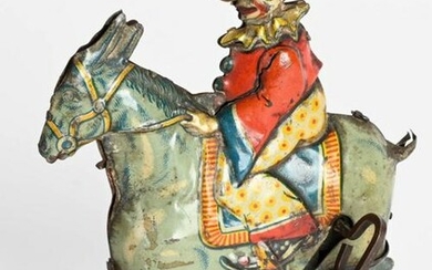 GUNTHERMANN TIN WINDUP CLOWN ON HORSE