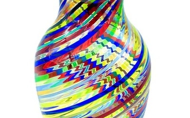 Gabriele Urban - L.A. Murano Glass - Large polychrome and aventurine reeds vase (31cm) - Glass