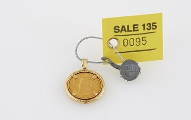 Gold Coin Pendant, 22K and 14K 3 dwt. all