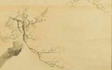 Hanging scroll - Silk - Woman - Ogata Gekko (1859-1920) - 'Kajin kan'ō-zu' 佳人観桜図 (Beauty watching cherry blossoms) - Signed Gekkō 月耕 - Japan - 1913 (Taisho 2)