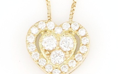 18 kt. Yellow gold - Necklace with pendant - 0.18 ct Diamond