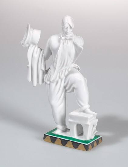 Hertha Bucher, a gentleman with top hat, model number: 1589, model year: 1926, executed by Augarten Porcelain Manufactory Vienna, before WWII