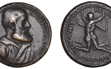 ITALY, Marcantonio Passeri, a cast bronze medal by Cavino, bust right, rev....
