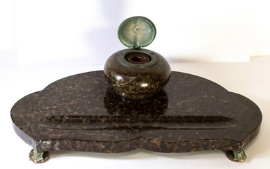 Inkwell - Grande calamaio - Bronze, Marble