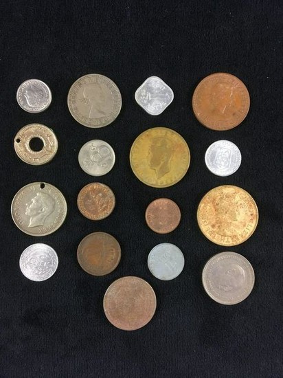 Interesting Lot of 17 International Coins