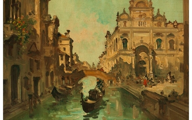 Italienischer Maler des ausgehenden 19./ frühen 20. Jahrhunderts, VENEDIGANSICHT MIT DER SCUOLA GRANDE DI SAN MARCO