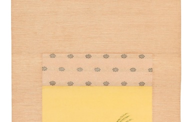 JAPANESE SCHOOL, "AUTUMN FLOWERS" HANGING SCROLL, Pigment on paper, mounted, Painting: 12 1/8 x 8 1/4 in. (30.8 x 21 cm.)