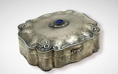 Jewellery box - .800 silver, Lapis Lazuli - Italy - Early 20th century