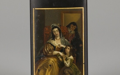 Johann Heinrich Stobwasser (1740-1829), Le gage d'amour, A wooden cigar case.