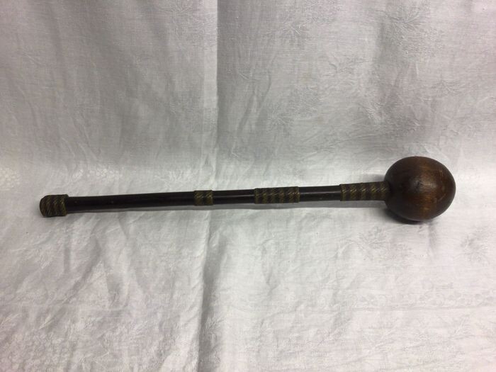 Knobkerrie (1) - Brass, Wood - Iwisa - South Africa - 58 cm