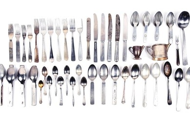 LARGE LOT OF THIRD REICH MARKED UTENSILS, SOME SILVER.