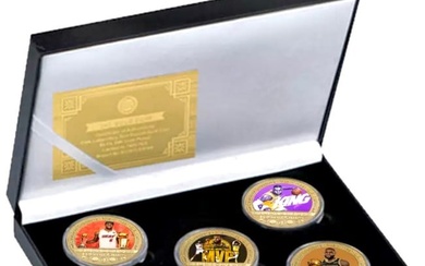 LEBRON JAMES Gold Clad Coin Collection with Box & COA