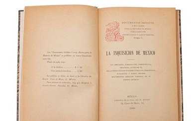 La Inquisición de México. México: Librería de la Vda. de Ch. Bouret, 1906. 287 p. De la colección Documentos Inéditos.
