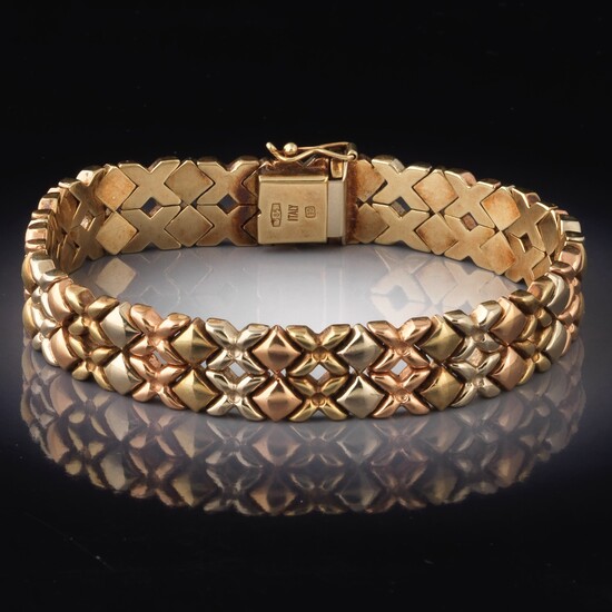 Ladies' Vintage Italian Tri-Color Gold Bracelet