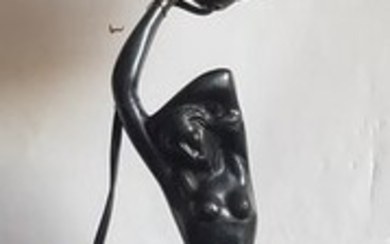 Lamp, Sculpture, Female Nude
