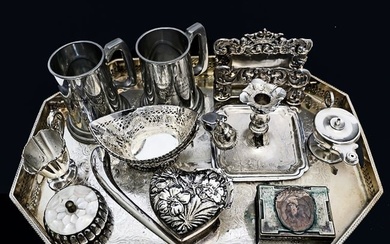 Large Group of 13 Silverplated Articles