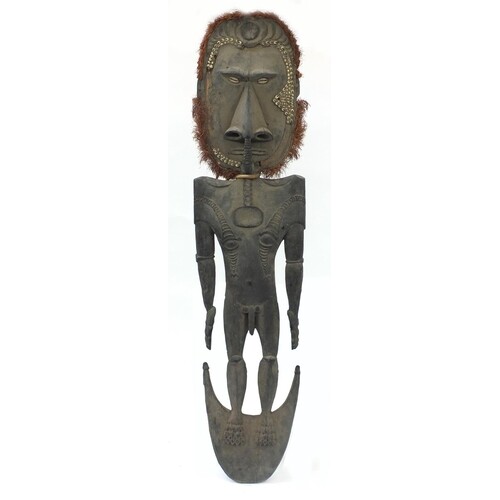 Large Sepik River tribal interest carved wood male ancestor ...