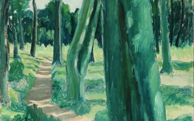 Lars Swane (b. Frederiksberg 1913, d. s.p. 2002) Forest scenery from Bistrup...