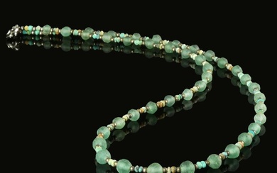 Late Roman/Early Byzantine Necklace with glass, turquoise and faience beads