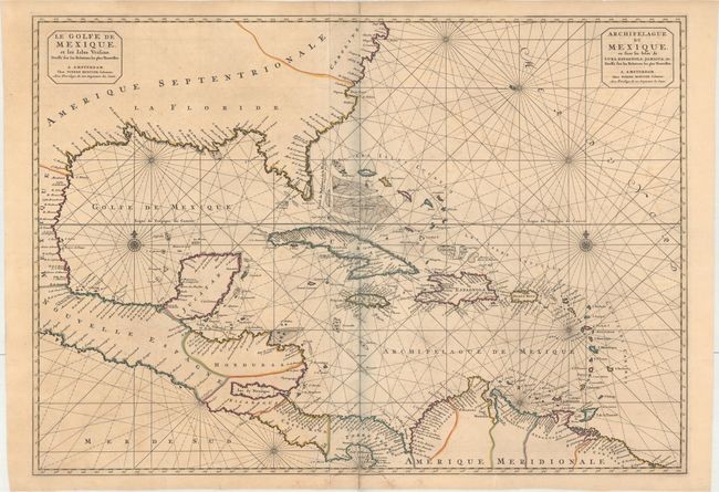 "Le Golfe de Mexique, et les Isles Voisine. Dresse sur les Relations les Plus Nouvelles / Archipelague du Mexique, ou sont les Isles de Cuba, Espagnola, Jamaica, &c....", Mortier, Pierre