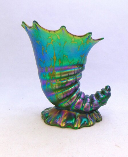 Loetz Papillon art glass Conch shell