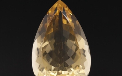 Loose 41.66 CT Pear Faceted Citrine