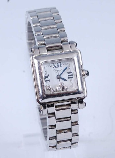 A lady's Chopard 'Happy Sport' stainless steel quartz wristwatch