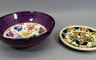 Lot of 2 Vintage Turkish Ceramic Items