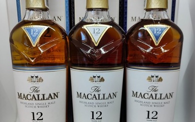 Macallan 12 years old Triple Cask Matured, Sherry Oak Cask & Double Cask - Original bottling - 700ml - 3 bottles