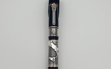 Marlen - Borbonica (Prototipo 2019) Resina italiana, Argento - Fountain pen