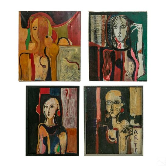 Martin 20C. Modern Expressionism Figural Paintings
