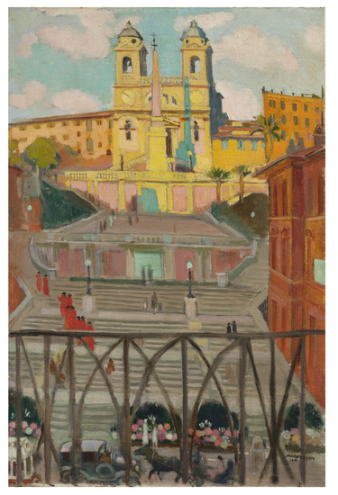 Maurice Denis (1870-1943) L’Escalier d’Espagne et la Trinité-des-Monts, le soir