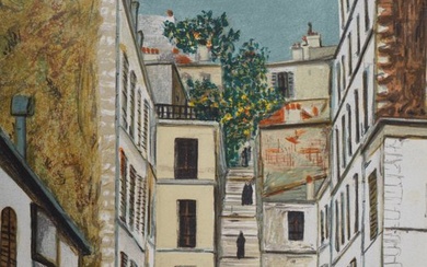 Maurice Utrillo (1883-1955) - Passage Cottin à Montmartre