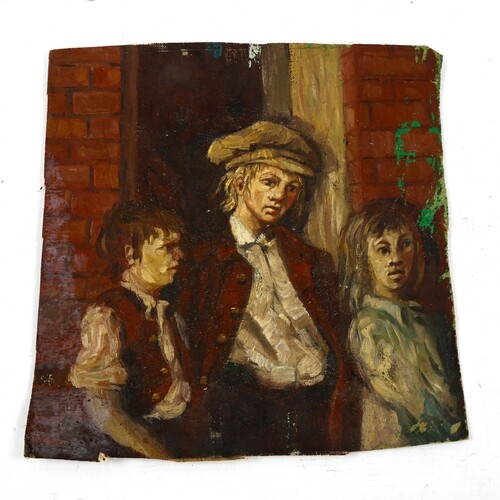 Mid-20th century British School, unstretched oil on canvas, ...