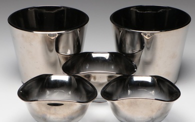 Mid Century Modern Style Silver Ombré Glass Bowls and Planters